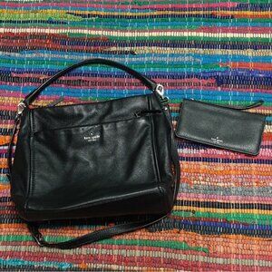 Kate Spade BLACK Purse WITH Matching Wallet SET